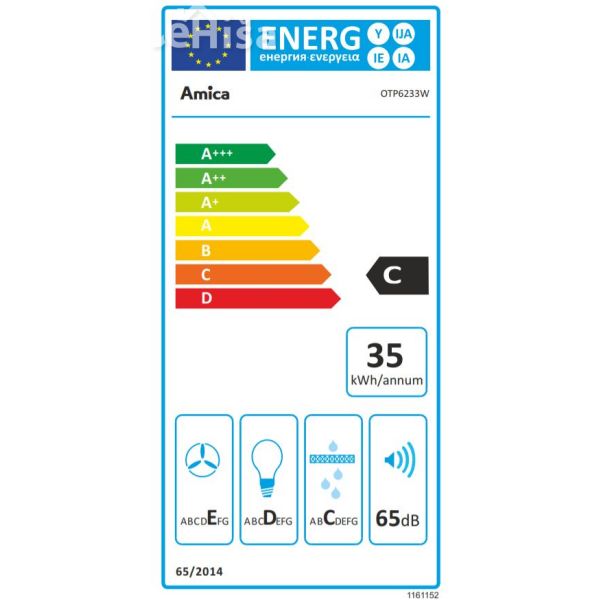 Vgradna izvlečna napa z LED osvtlitvijo AMICA OTP6233W
