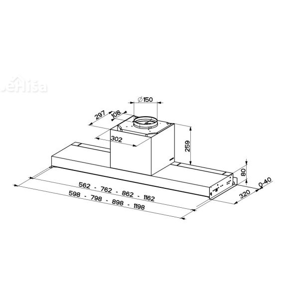 Vgradna kuhinjska napa IN-NOVA TOUCH X/BK A60 FABER 7612985813501
