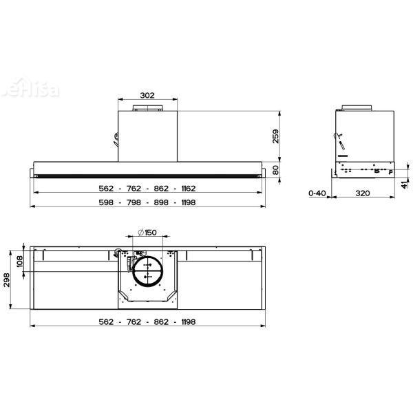 Vgradna kuhinjska napa IN-NOVA TOUCH X/BK A60 FABER 7612985813501
