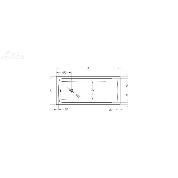 Vgradna pravokotna kopalna kad Evelin 140X70 cm KOLPA-SAN 593370
