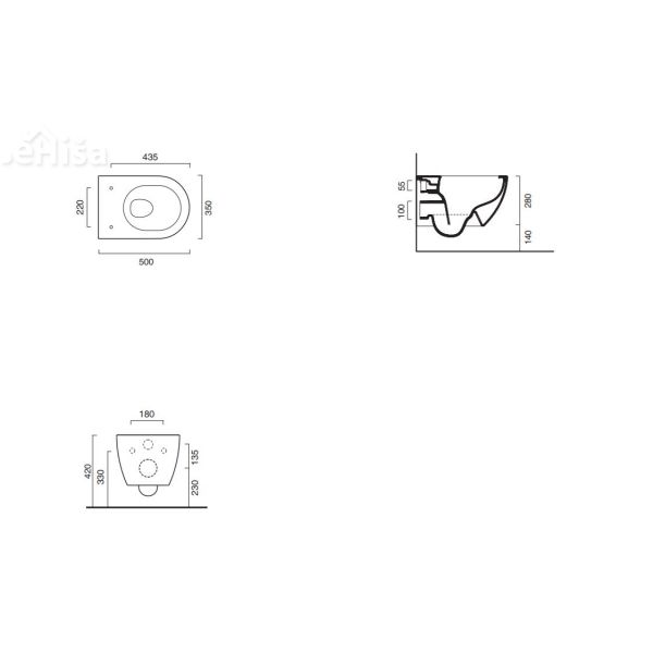 Viseča brezrobna WC školjka Sfera Newflush 50x35 CATALANO 1VSS50R00
