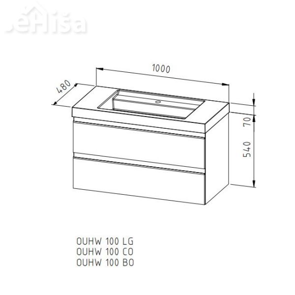 Viseča omarica z umivalnikom Harmony OUHW 100 cm KOLPA SAN
