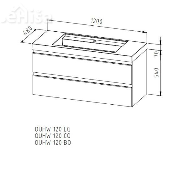 Viseča omarica z umivalnikom Harmony OUHW 120 cm KOLPA SAN
