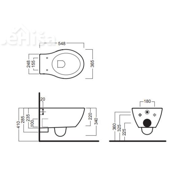 Viseča WC školjka NIDO brez stranskih lukenj HATRIA YXMD01

