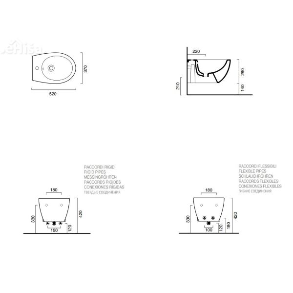 Viseči bide Italy 52x37 CATALANO 1BS52IT00
