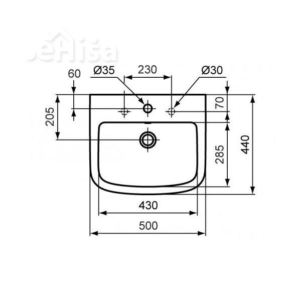 Viseči umivalnik GEMMA2 CERAMICA DOLOMITE J521401
