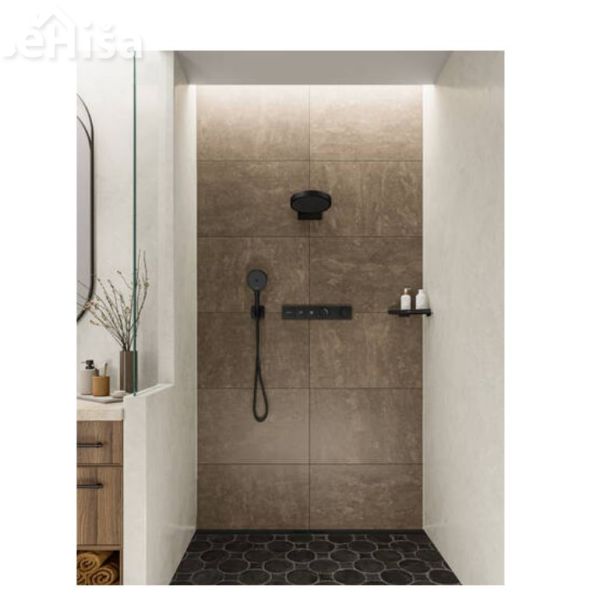 Zidni priključek FIXFIT Q z držalom tuš ročke mat črna HANSGROHE 26887670
