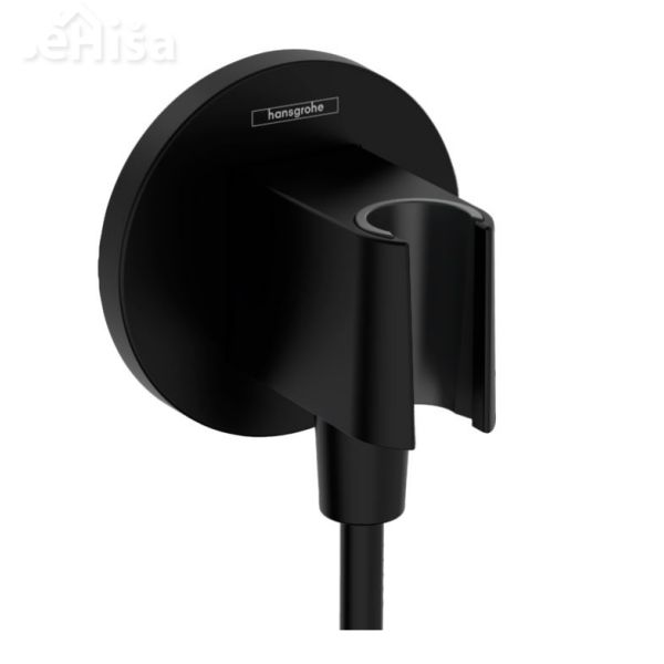 Zidni priključek FIXFIT S z držalom tuš ročke mat črna HANSGROHE 26888670
