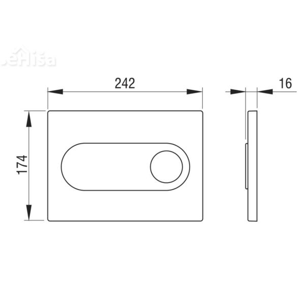 Tipka za dvokoličinsko splakovanje Zircon bela pleksi LIV 223125
