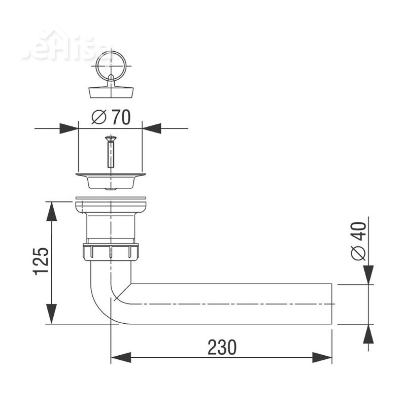 Ventil za tuš kad iztok fi 40 LIV 196031
