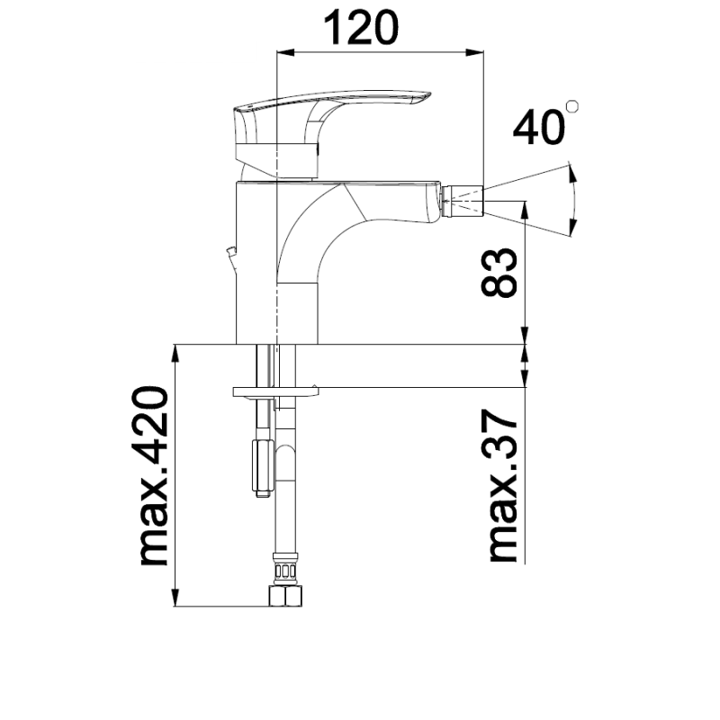 Armatura za bide Elite e50 samo armatura UNITAS 00588
