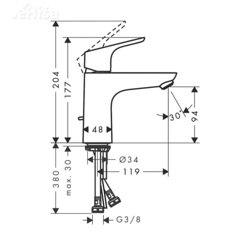Armatura za umivalnik Focus 100 CoolStart HANSGROHE 31621000

