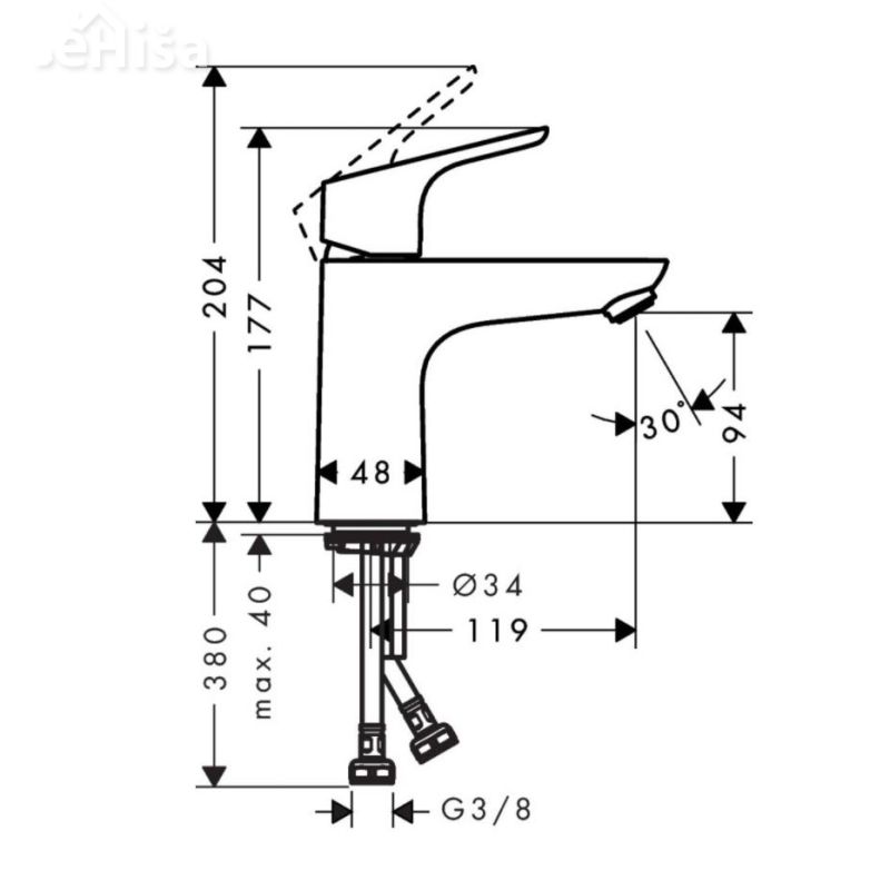 Armatura za umivalnik Focus 100 low flow HANSGROHE 31513000
