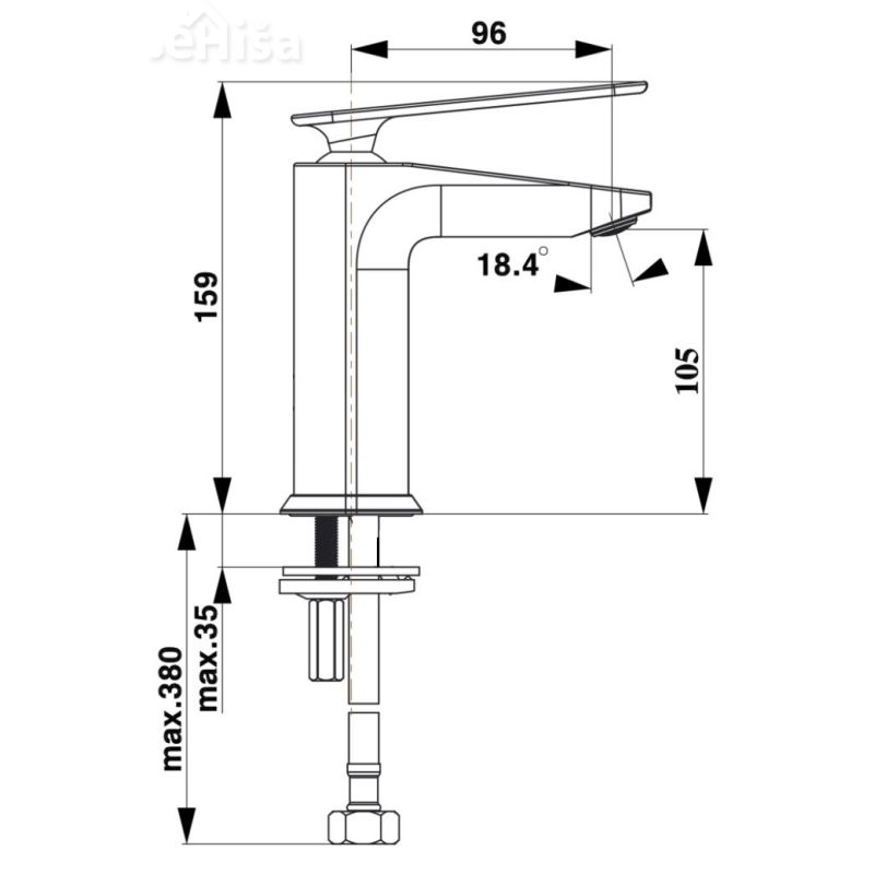 Armatura za umivalnik ZEN u10B črna UNITAS 00077B
