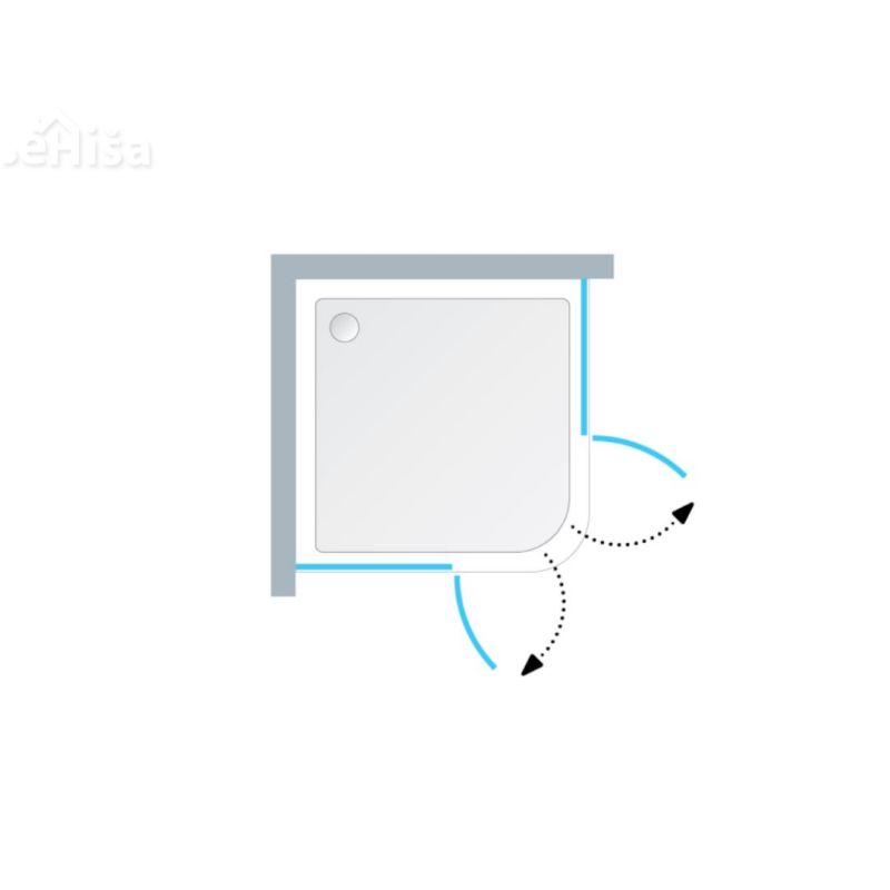 Polkrožna tuš kabina TKP 100/K-FROST Atlas 100 x 100 cm neprosojni pas KOLPA-SAN 560850
