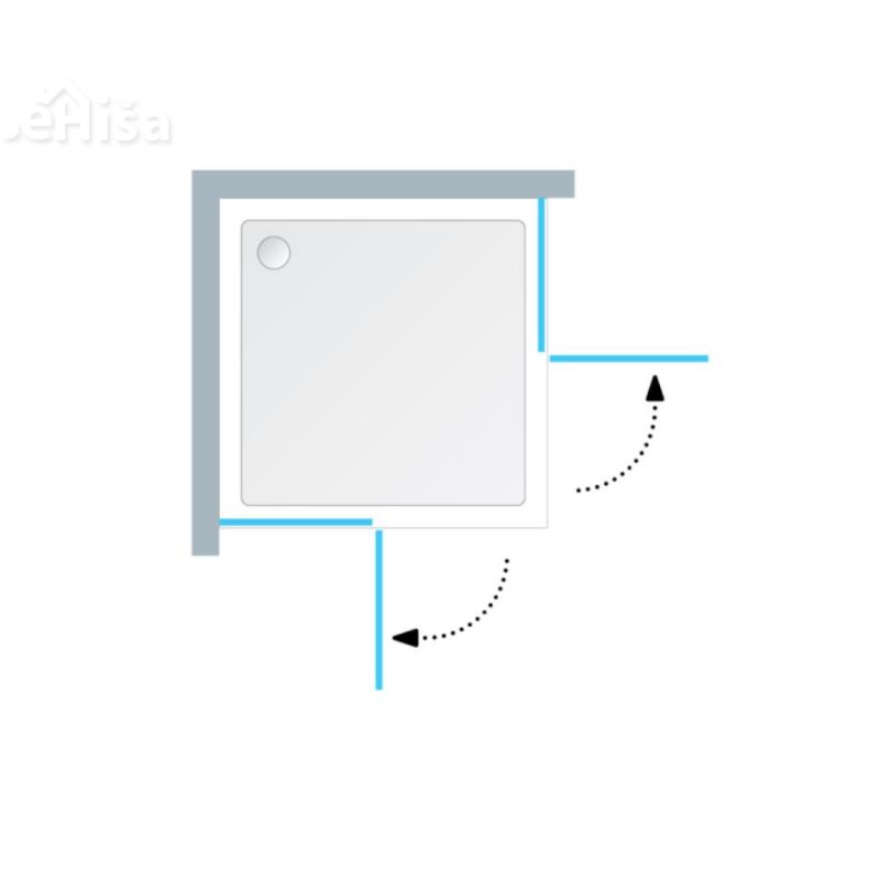 Kotna tuš kabina TKK 100/K-FROST Atlas 100 x 100 cm neprosojni pas KOLPA-SAN 560830
