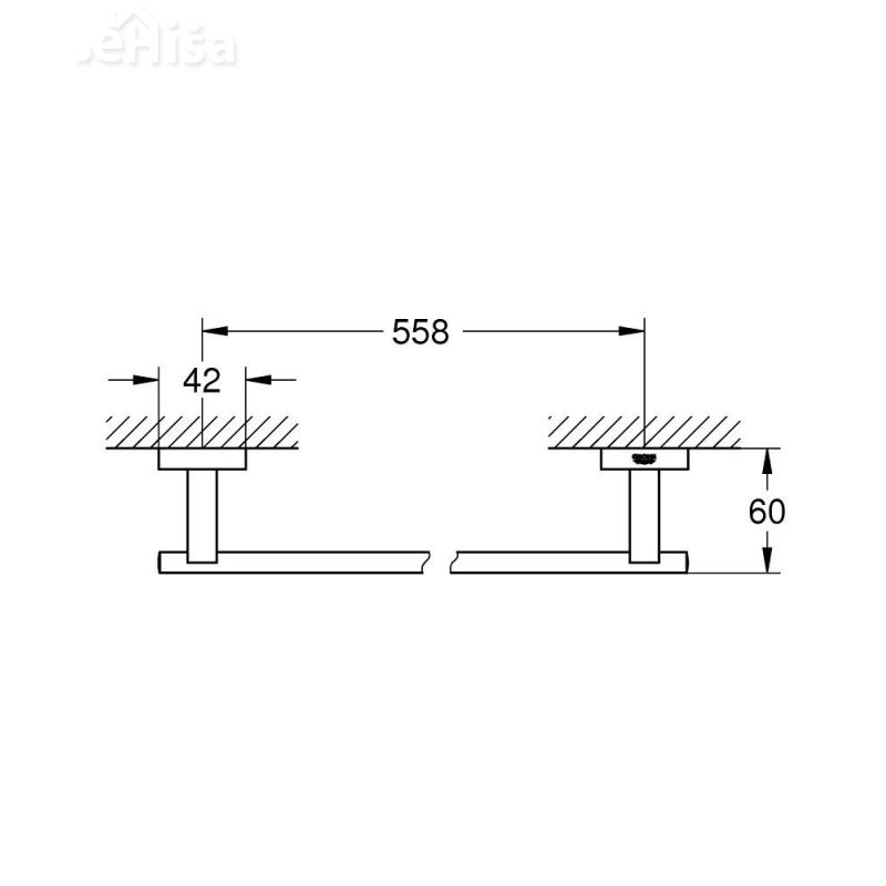Držalo za brisače Essentials Cube GROHE 40509001