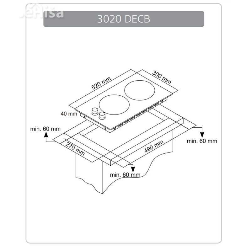 Dvojna vgradna steklokeramična plošča SIMFER H 3020 DECB
