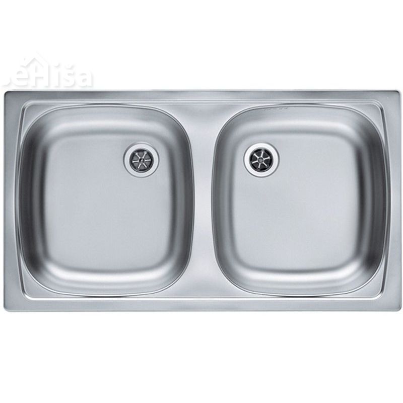 Dvojno kuhinjsko pomivalno korito BASIC 160 inox 780x435 mm ALVEUS 1039144