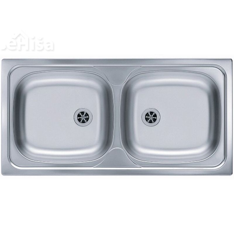 Dvojno kuhinjsko pomivalno korito BASIC 70 inox 860x435 mm ALVEUS 1008846