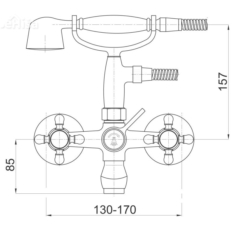 Dvoročna armatura za kopalno kad Stil z30 z tuš ročko UNITAS 07357