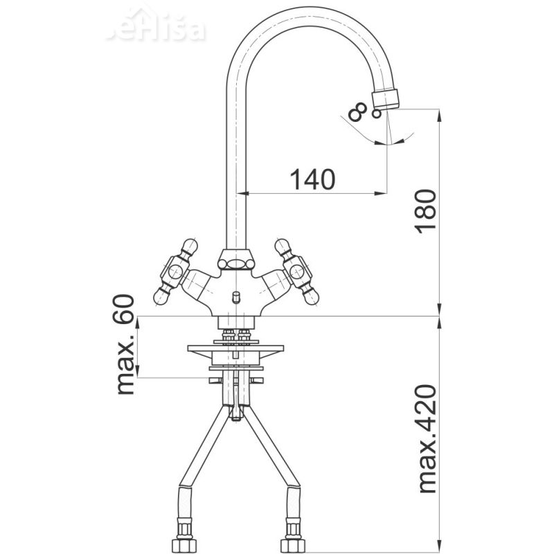 Dvoročna armatura za umivalnik Stil z13 samo armatura UNITAS 07078