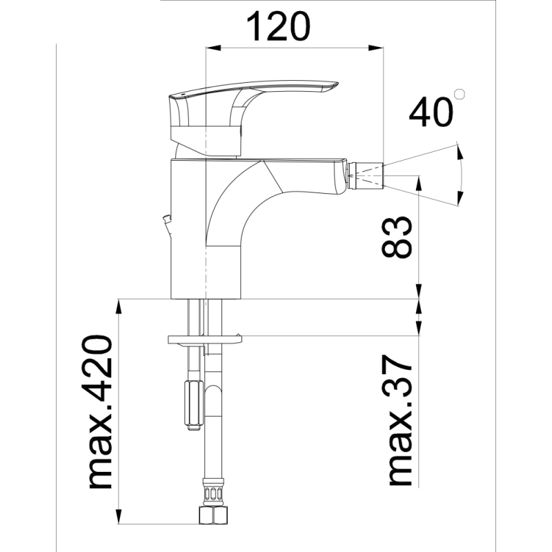 Enoročna armatura za bide Elite e50B UNITAS 00588B