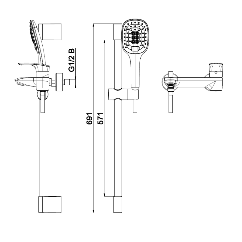 Enoročna armatura za kopalno kad Elite e30 komplet UNITAS 00375
