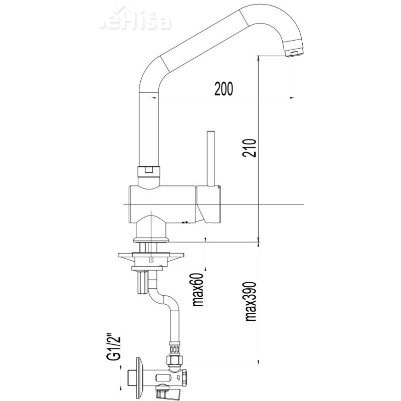 Enoročna armatura za kopalno kad Fresh f30 komplet UNITAS 00335
