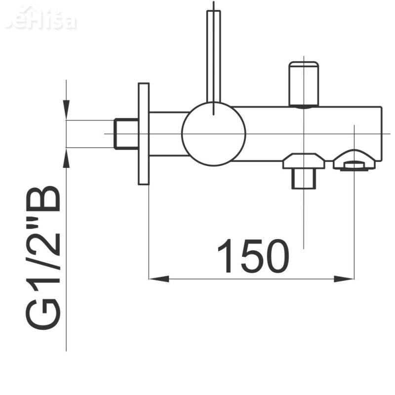 Enoročna armatura za kopalno kad Fresh f30 samo armatura UNITAS 00334
