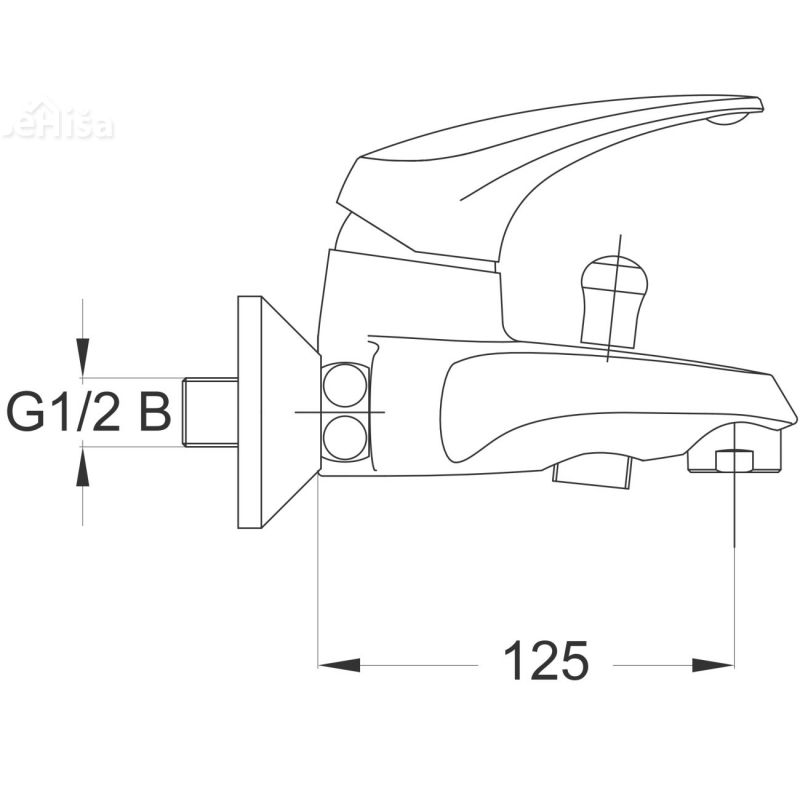 Enoročna armatura za kopalno kad Prestige p39 samo armatura UNITAS 00353
