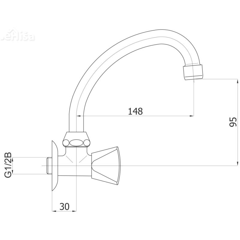 Enoročna armatura za umivalnik Classic c07 samo armatura UNITAS 10354
