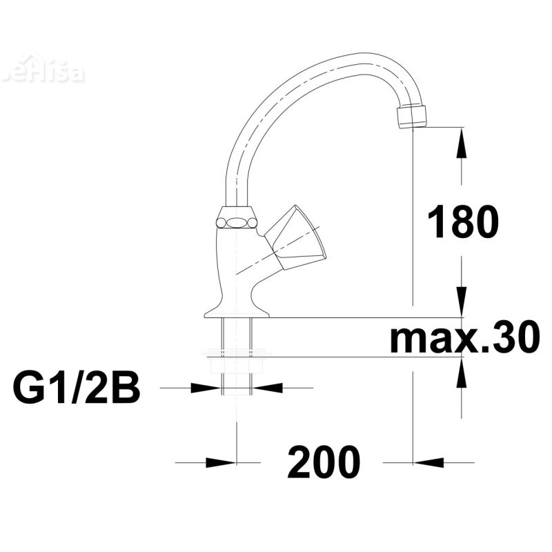 Enoročna armatura za umivalnik Classic c11 samo armatura UNITAS 10651
