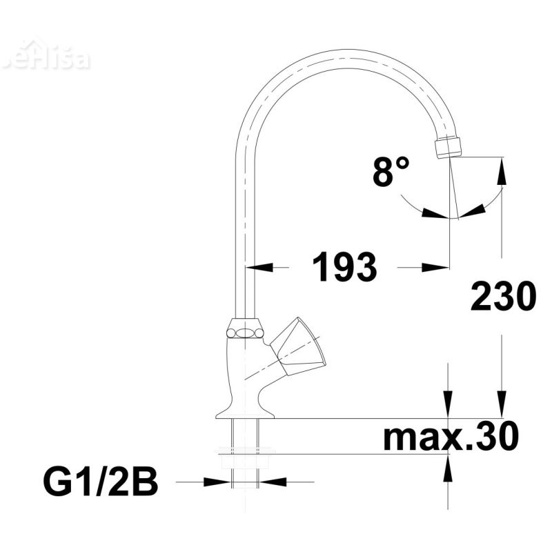 Enoročna armatura za umivalnik Classic c12 samo armatura UNITAS 10652