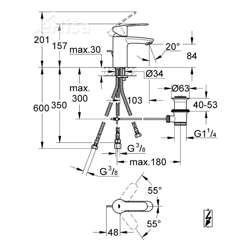 Enoročna armatura za umivalnik Eurostyle Cosmopolitan GROHE 33561002