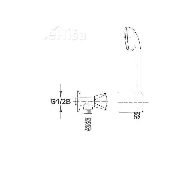 Enoročna stenska armatura za tuš kad Classic c43 z tuš ročko UNITAS 10451
