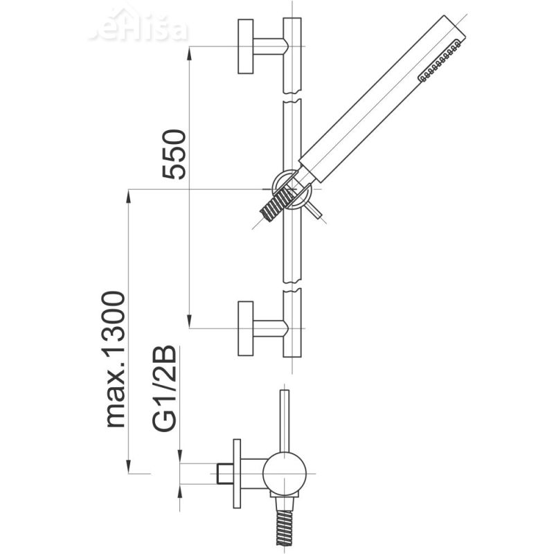 Enoročna stenska armatura za tuš kad Fresh f40 komplet UNITAS 00435