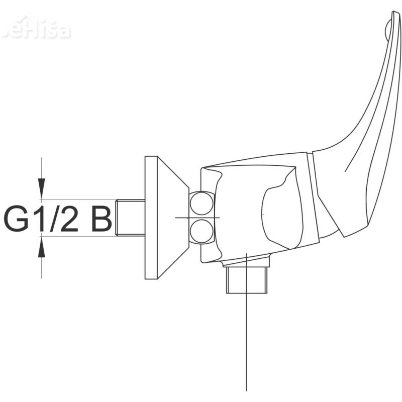 Enoročna stenska armatura za tuš kad Prestige p40 samo armatura UNITAS 00452
