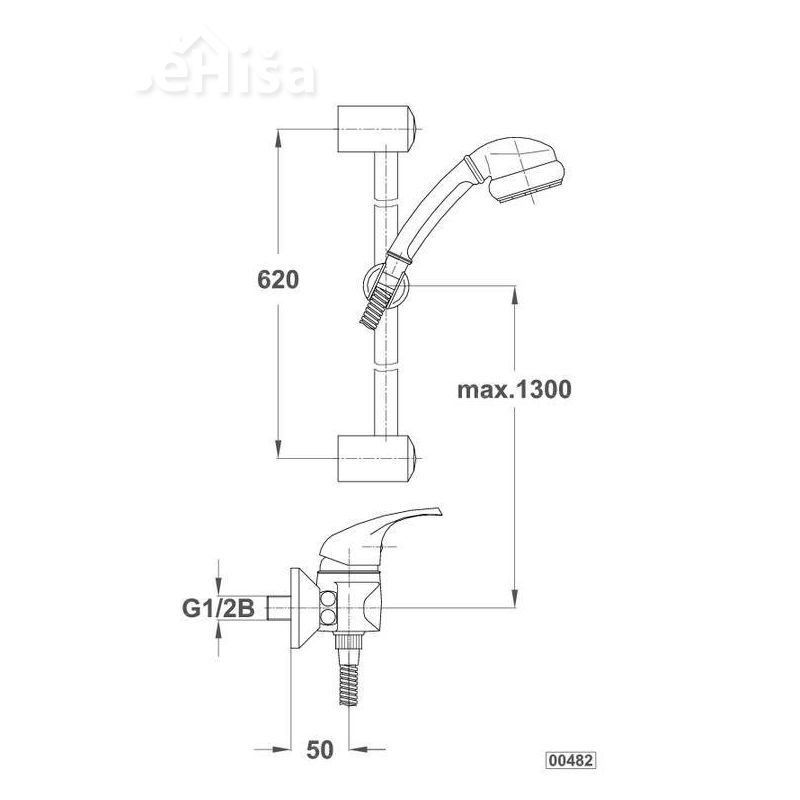Enoročna stenska armatura za tuš kad Simpaty s39 komplet UNITAS 00482
