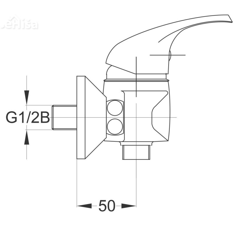 Enoročna stenska armatura za tuš kad Simpaty s39 samo armatura UNITAS 00480
