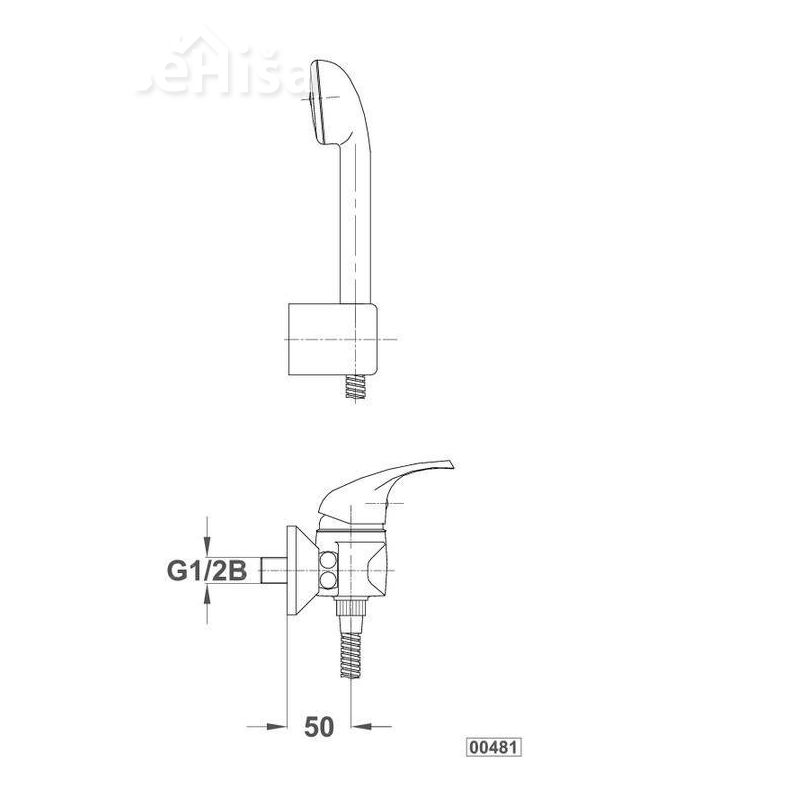 Enoročna stenska armatura za tuš kad Simpaty s39 z tuš ročko UNITAS 00481
