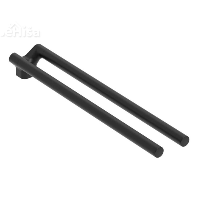 Fiksno dvojno obešalo za brisače CUT črna KOIN CUT701B
