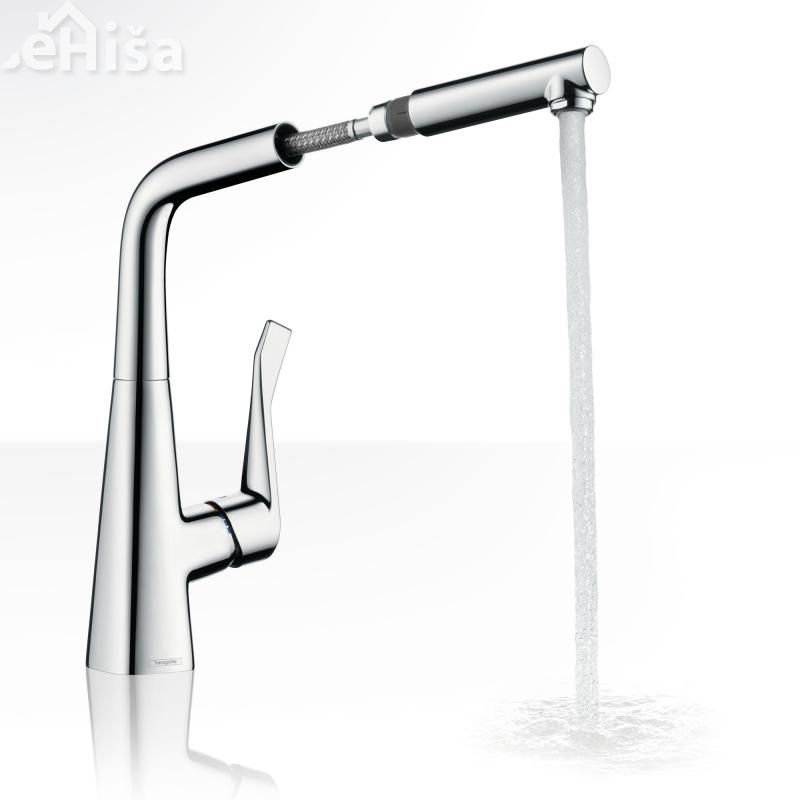 Izvlečna enoročna kuhinjska armatura Metris 320 krom HANSGROHE 14821000