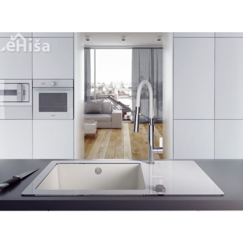 Izvlečna kuhinjska armatura GERBERA krom-bela DEANTE BGB W720
