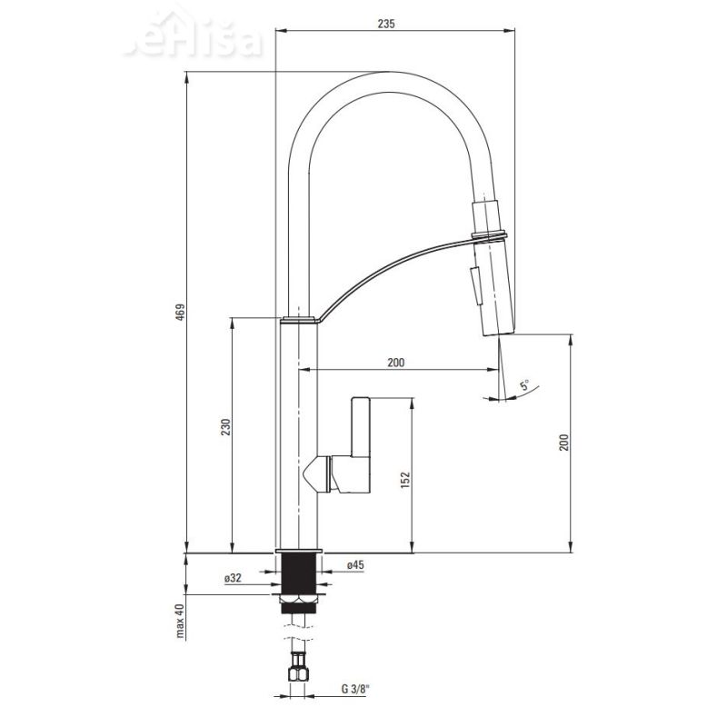Izvlečna kuhinjska armatura GERBERA krom-bela DEANTE BGB W720
