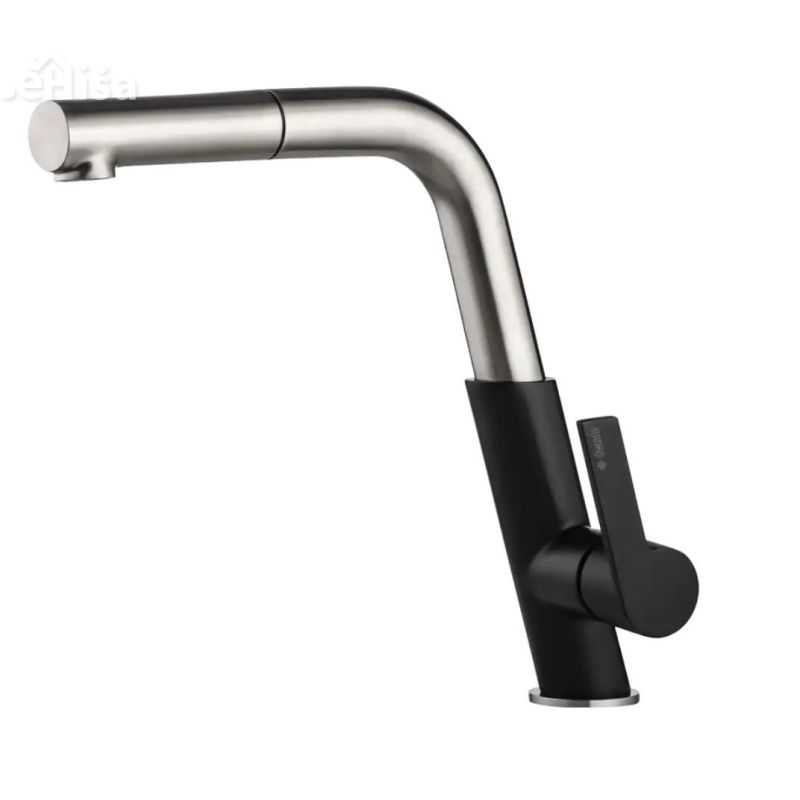 Izvlečna kuhinjska armatura Silia krom-črna DEANTE BQS B730
