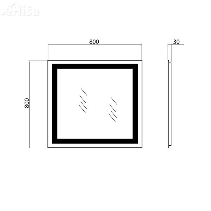 Kopalniško ogledalo z LED svetilko Alfa 80 cm AQUA RODOS