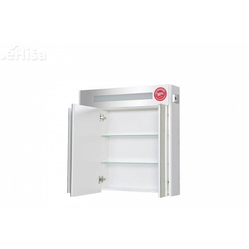 Kopalniško ogledalo z omarico zadaj in svetilko Paris 80 cm AQUA RODOS