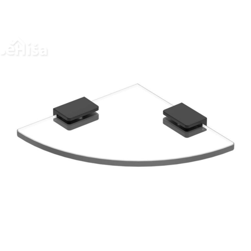 Kotna steklena polica z nosilcema NEX črna KOIN NEX310B
