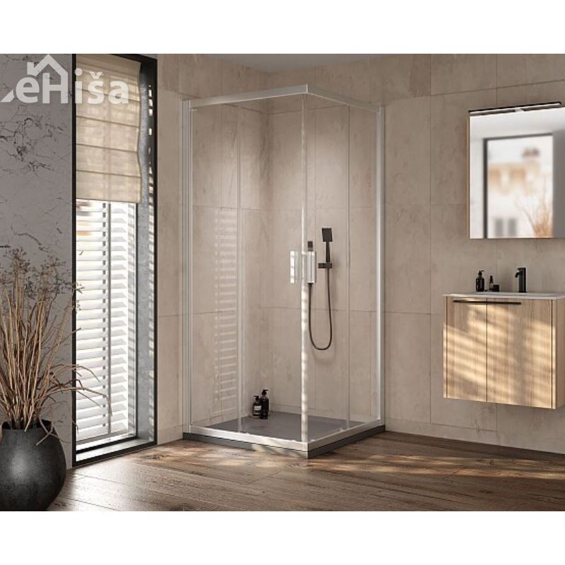 Kotna tuš kabina VENUS UNI Q 80 S/1 80x80 cm silver profil KOLPA SAN 660130
